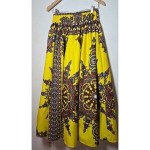 Laddi Womens African Maxi Skirt With Side Pockets And Free Head Wrap One Size